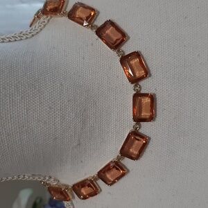 WHBM Elegant Gold and Orange Necklace